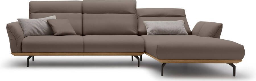 OTTO Creation BY ROLF BENZ Hoekbank Hs.460 Sokkel in walnotenhout onderstel in umbra grijs breedte 318 cm - Foto 11