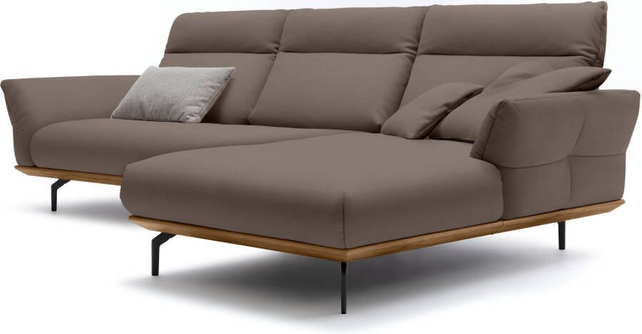 OTTO Creation BY ROLF BENZ Hoekbank Hs.460 Sokkel in walnotenhout onderstel in umbra grijs breedte 318 cm - Foto 6