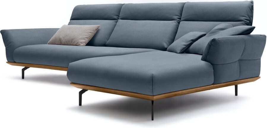 OTTO Creation BY ROLF BENZ Hoekbank Hs.460 Sokkel in walnotenhout onderstel in umbra grijs breedte 338 cm - Foto 6