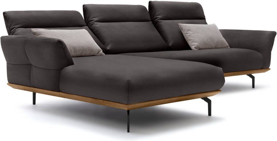 OTTO Creation BY ROLF BENZ Hoekbank Hs.460 Sokkel in walnotenhout onderstel in umbra grijs breedte 318 cm - Foto 7