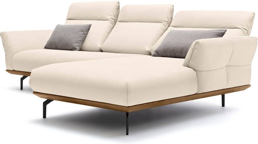 OTTO Creation BY ROLF BENZ Hoekbank Hs.460 Sokkel in walnotenhout onderstel in umbra grijs breedte 298 cm - Foto 6