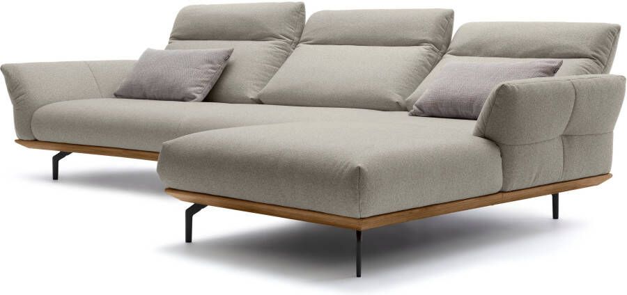 OTTO Creation BY ROLF BENZ Hoekbank Hs.460 Sokkel in walnotenhout onderstel in umbra grijs breedte 338 cm - Foto 6