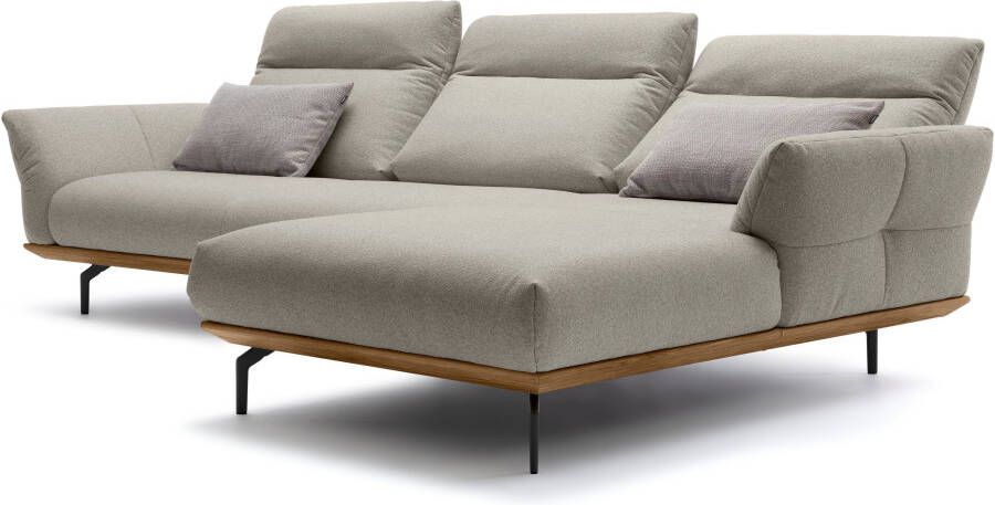 OTTO Creation BY ROLF BENZ Hoekbank Hs.460 Sokkel in walnotenhout onderstel in umbra grijs breedte 318 cm - Foto 7