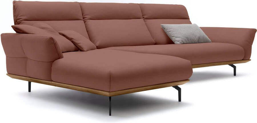 OTTO Creation BY ROLF BENZ Hoekbank Hs.460 Sokkel in walnotenhout onderstel in umbra grijs breedte 338 cm - Foto 6