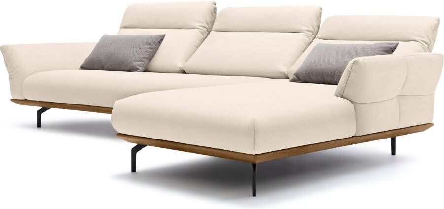 OTTO Creation BY ROLF BENZ Hoekbank Hs.460 Sokkel in walnotenhout onderstel in umbra grijs breedte 338 cm - Foto 6