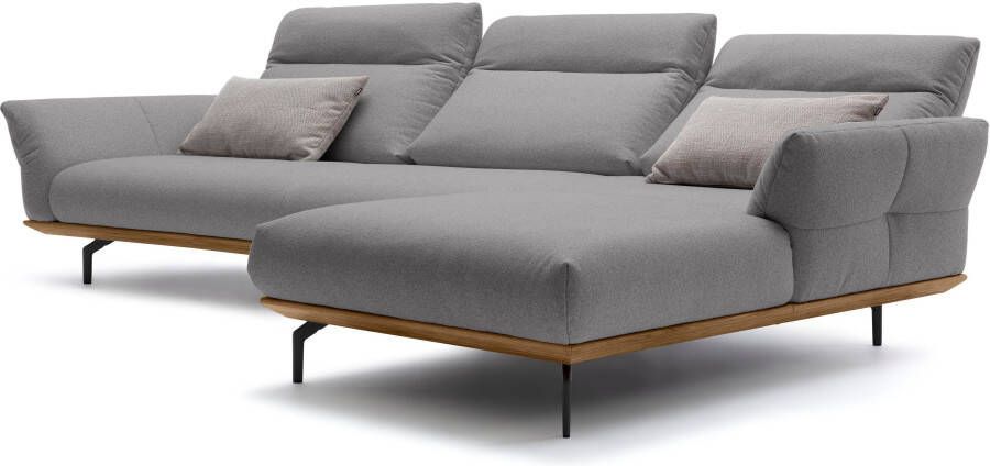 OTTO Creation BY ROLF BENZ Hoekbank Hs.460 Sokkel in walnotenhout onderstel in umbra grijs breedte 338 cm - Foto 5