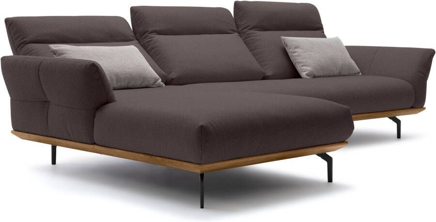 OTTO Creation BY ROLF BENZ Hoekbank Hs.460 Sokkel in walnotenhout onderstel in umbra grijs breedte 318 cm - Foto 7