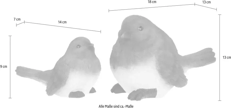 I.GE.A. Decoratief figuur Polyresin vogels (set van 2) - Foto 1