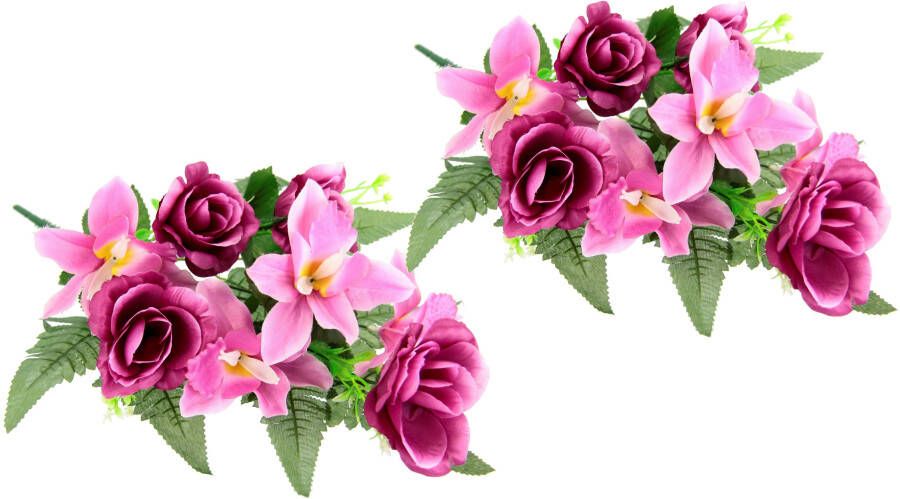 I.GE.A. Kunstbloem Bouquet aus Orchideen und Rosen (2 stuks) - Foto 5