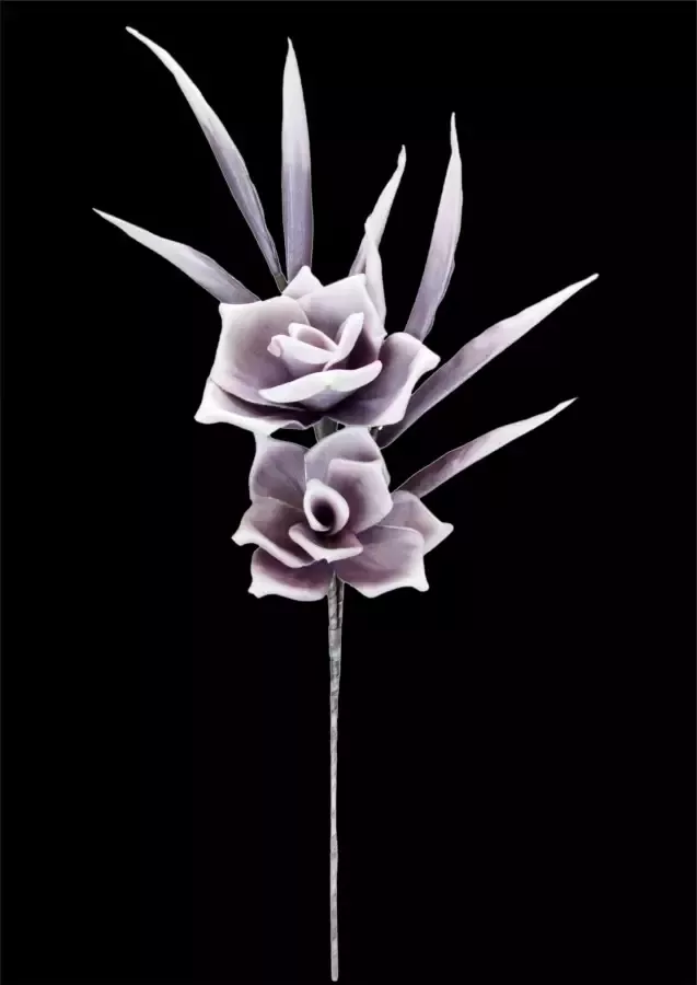 I.GE.A. Kunstbloem Softschuim-rose (2 stuks) - Foto 1