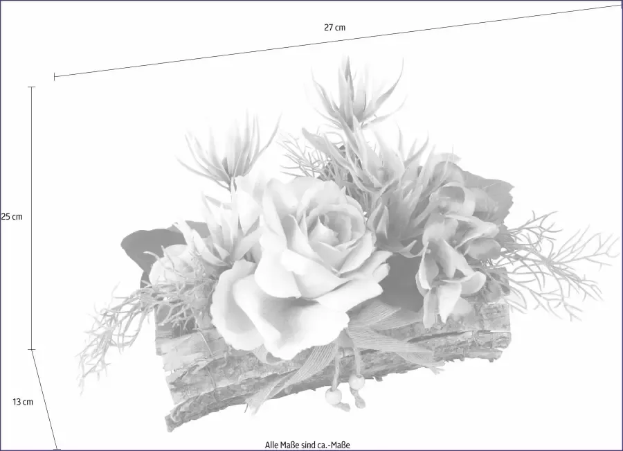 I.GE.A. Kunstplant Bloemstuk roos in kuip (1 stuk) - Foto 1
