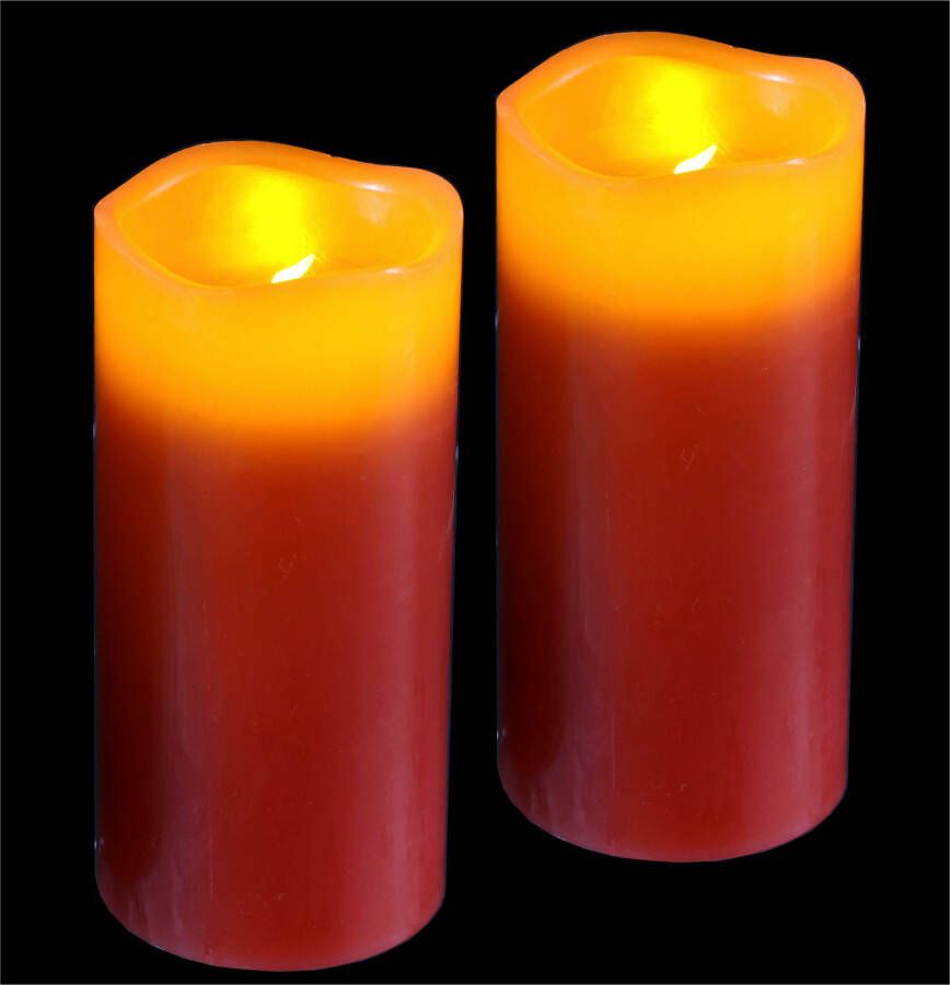 I.GE.A. Led-kaars Batteriebetriebene LED-Kerzen aus Echtwachs Höhe ca. 12 5 cm (set 2-delig) - Foto 1