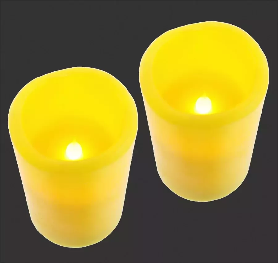 I.GE.A. Led-kaars LED-Kerzen Flackernd Warmweiß 2er Set Stumpenkerze Deko Valentinstag (2-delig) - Foto 1