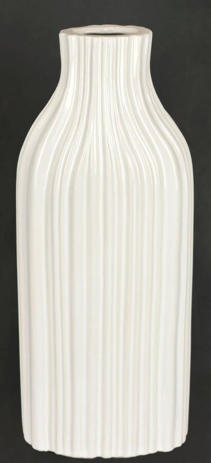 I.GE.A. Siervaas Blumenvase aus Keramik geriffelt bauchig glänzend Keramikvase (1 stuk) - Foto 4