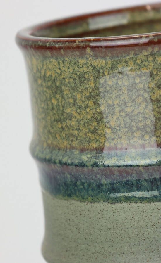 I.GE.A. Siervaas Blumenvase aus Keramik geriffelt Zylinderform matt glänzend (1 stuk) - Foto 2