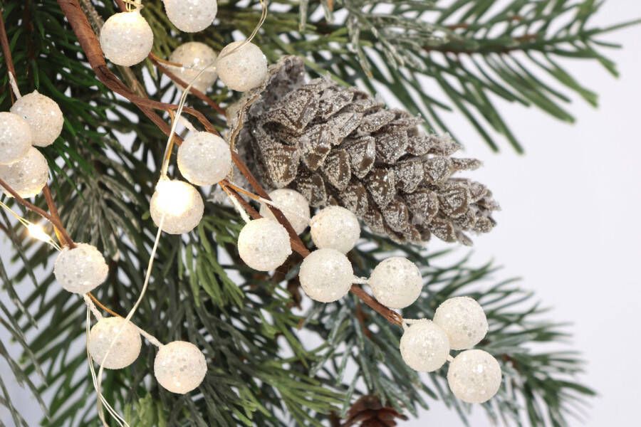 I.GE.A. Winterse kunstplant Gesteck Poinsettia mit LED Beleuchtung Weihnachtsdeko - Foto 2