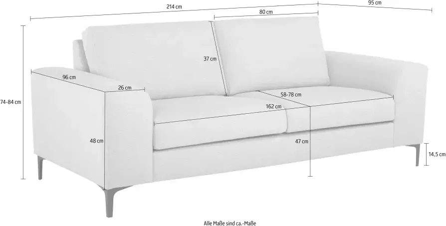 INOSIGN 2 5-zitsbank Henry met metalen poten in een modern design - Foto 4