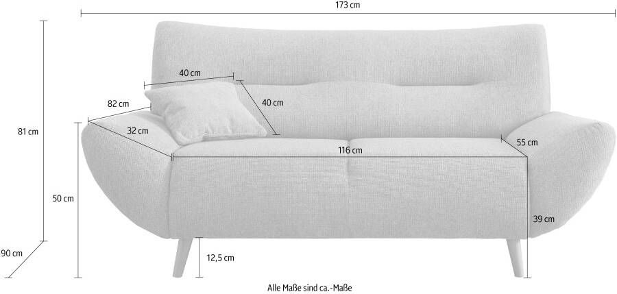 INOSIGN 2-zitsbank Drago vrijstaand te gebruiken diverse stoffen 3-zits 2-zits & fauteuil verkrijgbaar - Foto 6