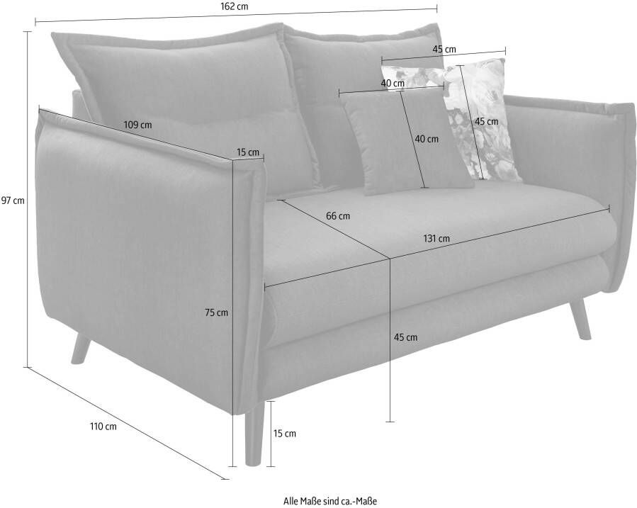 INOSIGN 2-zitsbank LAZIO inclusief 1 stuks reversible- en 1 stuks sierkussen - Foto 3