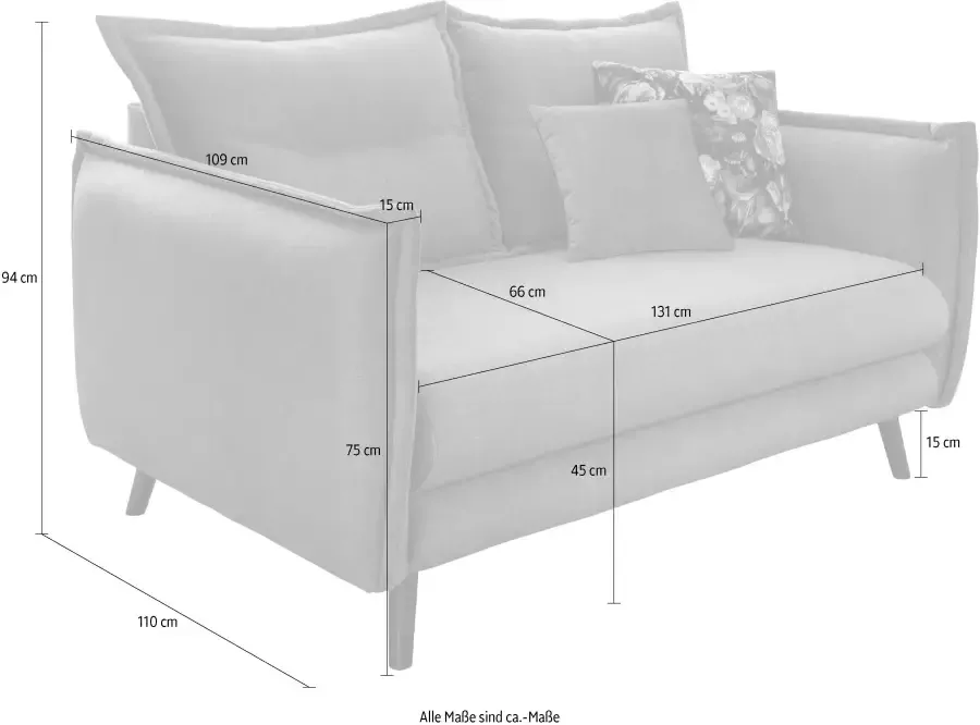 INOSIGN 2-zitsbank LAZIO inclusief 1 stuks reversible- en 1 stuks sierkussen - Foto 1