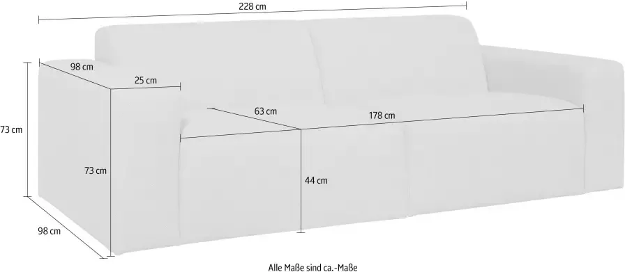 INOSIGN 3-zitsbank Koa 228 cm modulaire bank in geweven stof - Foto 3