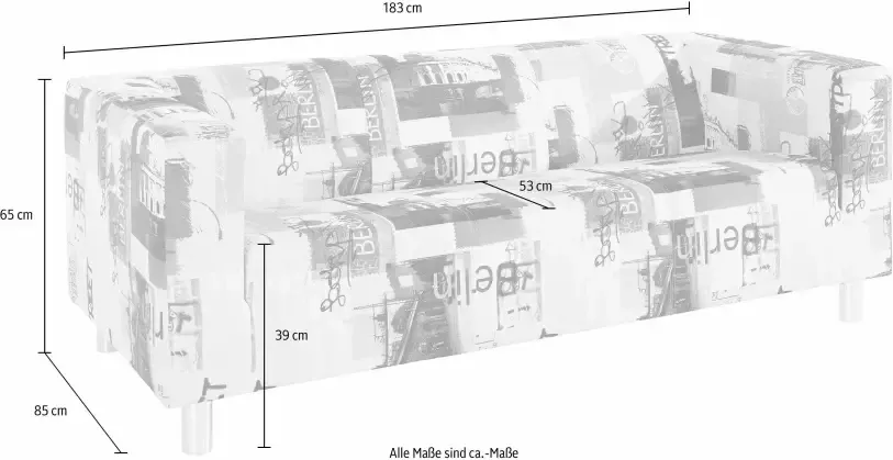 INOSIGN 3-zitsbank Clip met berlijnse print - Foto 6