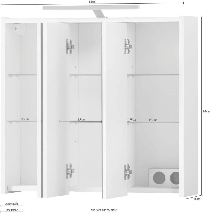 INOSIGN Badkamerserie Dex bestaand uit wastafelonderkast hoge kast spiegelkast (3-delig) - Foto 2