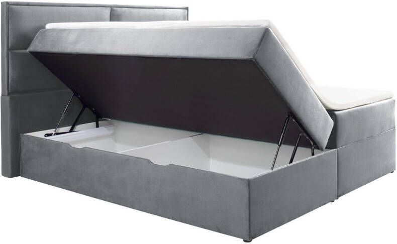 INOSIGN Gestoffeerd bed Croco Pocketveringsmatras naar keuze H2 H3 H4 met bedkist (4-delig) - Foto 2