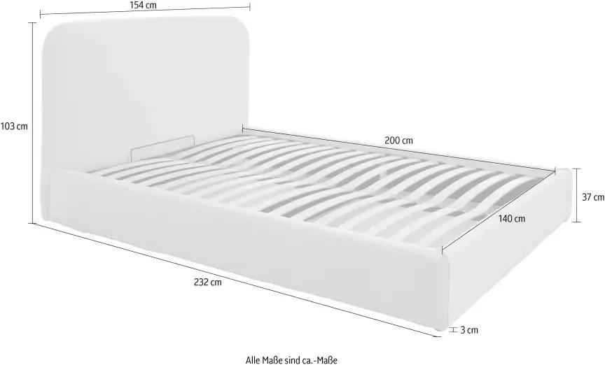 INOSIGN Gestoffeerd bed Venora met bedkist & lattenbodem in 3 breedten - Foto 7