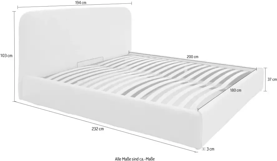 INOSIGN Gestoffeerd bed Venora met bedkist & lattenbodem in 3 breedten - Foto 7