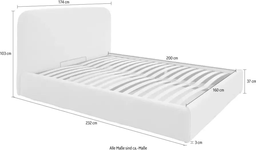 INOSIGN Gestoffeerd bed Venora met bedkist & lattenbodem in 3 breedten - Foto 7