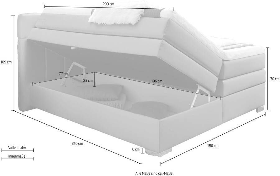 INOSIGN Boxspring Airdrie inclusief bedkist en topper - Foto 9