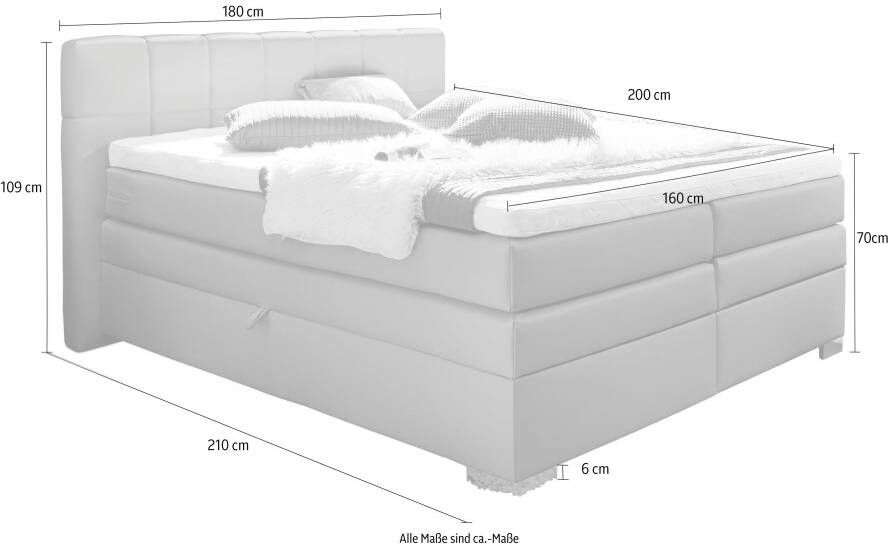 INOSIGN Boxspring Airdrie inclusief bedkist en topper - Foto 12