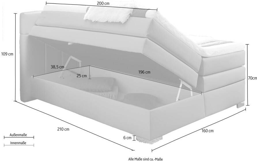 INOSIGN Boxspring Airdrie inclusief bedkist en topper - Foto 10