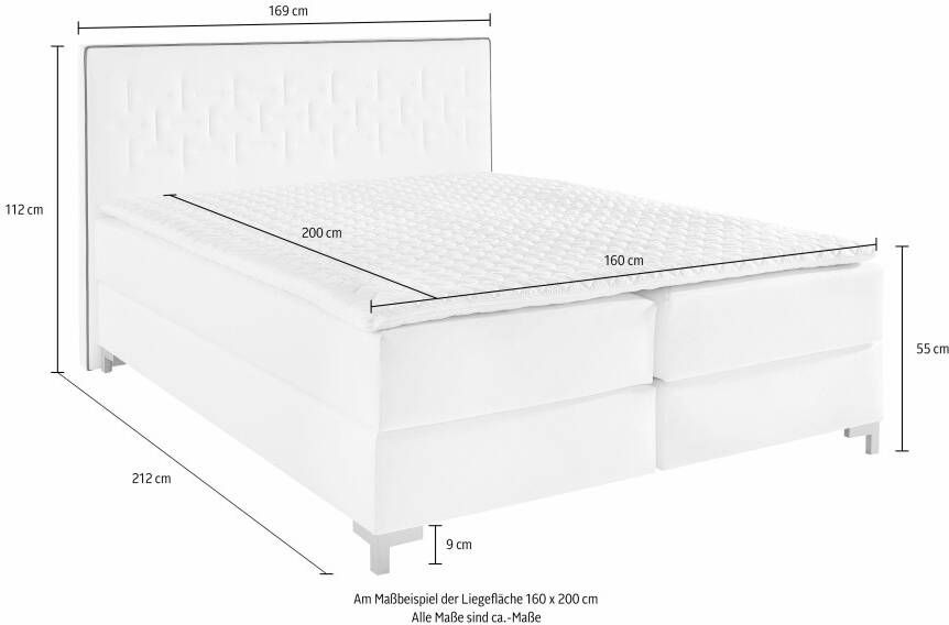 INOSIGN Boxspring Coos met bijzondere stiksels in het hoofdbord 3 matrassoorten 2 hardheden - Foto 10