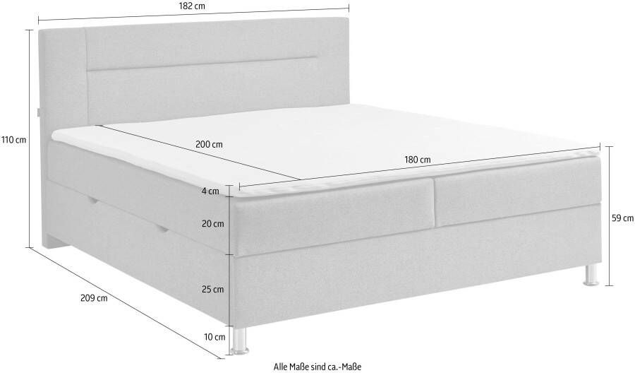 INOSIGN Boxspring Escalon met opbergruimte inclusief topper beschikbaar in de breedtes 120x200 cm en 180x200 cm - Foto 7
