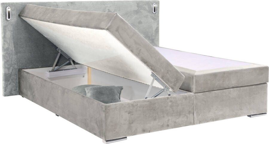 INOSIGN Boxspring Evina Incl. bedbox & topper verkrijgbaar in H2 of H3 hoofdbord met ribfluwelen bekleding - Foto 7