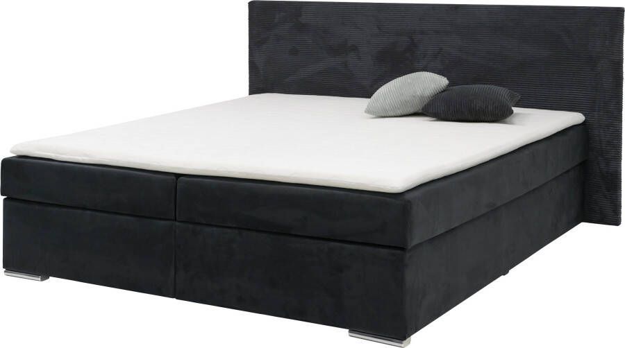 INOSIGN Boxspring Evina Incl. bedbox & topper verkrijgbaar in H2 of H3 hoofdbord met ribfluwelen bekleding - Foto 3