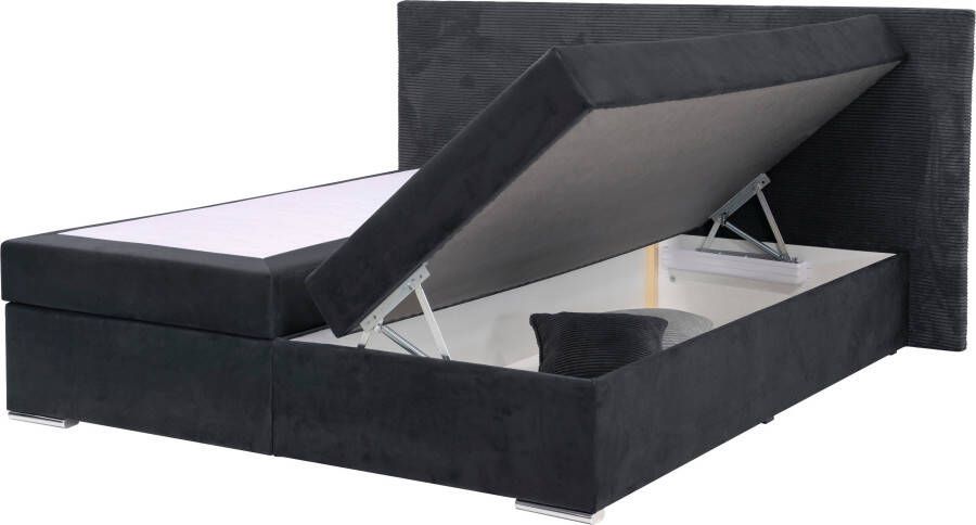 INOSIGN Boxspring Evina Incl. bedbox & topper verkrijgbaar in H2 of H3 hoofdbord met ribfluwelen bekleding - Foto 5