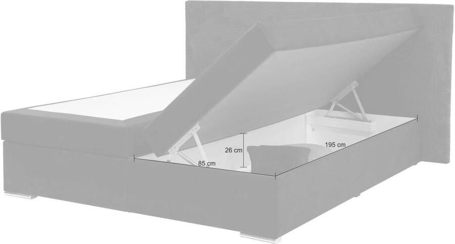 INOSIGN Boxspring Evina Incl. bedbox & topper verkrijgbaar in H2 of H3 hoofdbord met ribfluwelen bekleding - Foto 8