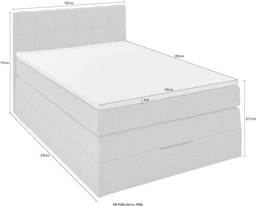 INOSIGN Boxspring Fornoli incl. topmatras en bedkist h3 in twee matrassoorten - Foto 4