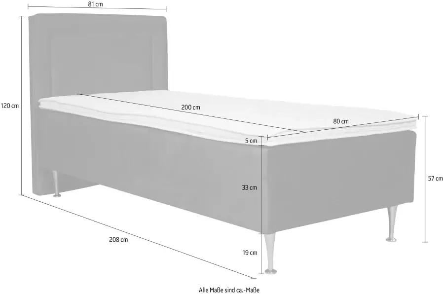 INOSIGN Boxspring Hacer Topmatras H2 of H3 en in breedte 70 80 90 120 140 160 180 ter keuze - Foto 4