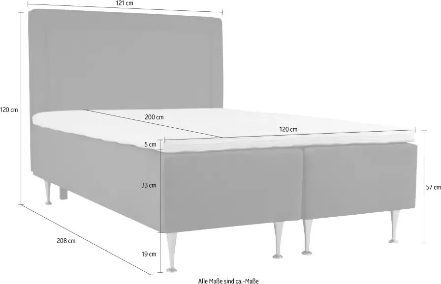 INOSIGN Boxspring Hacer Topmatras H2 of H3 en in breedte 70 80 90 120 140 160 180 ter keuze - Foto 4
