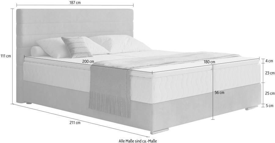 Mr. Couch Boxspring Stratus 2 incl. matrassen en bedlades
