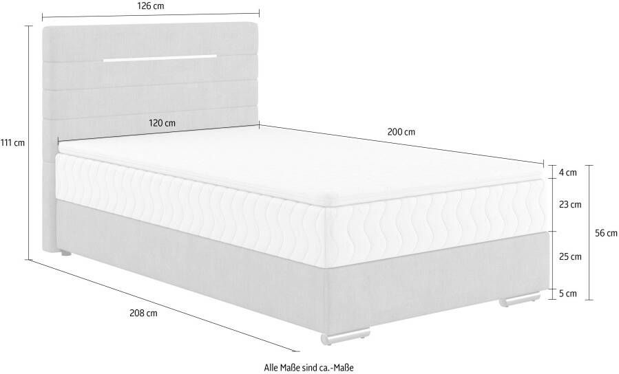INOSIGN Boxspring Stratus met rgb-ledverlichting bedkist en matras