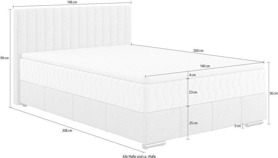 INOSIGN Boxspring Thor met bedbodem incl. matras topverkoper Topmatras en sierkussen in verschillende hardheden beschikbaar - Foto 4