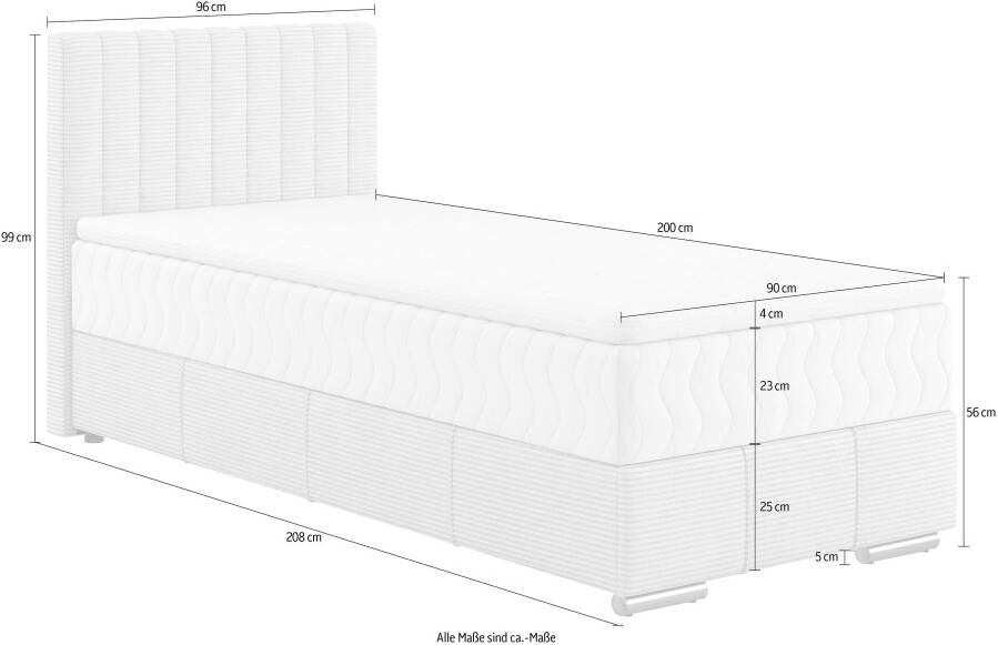 INOSIGN Boxspring Thor met bedbodem incl. matras topverkoper Topmatras en sierkussen in verschillende hardheden beschikbaar - Foto 4