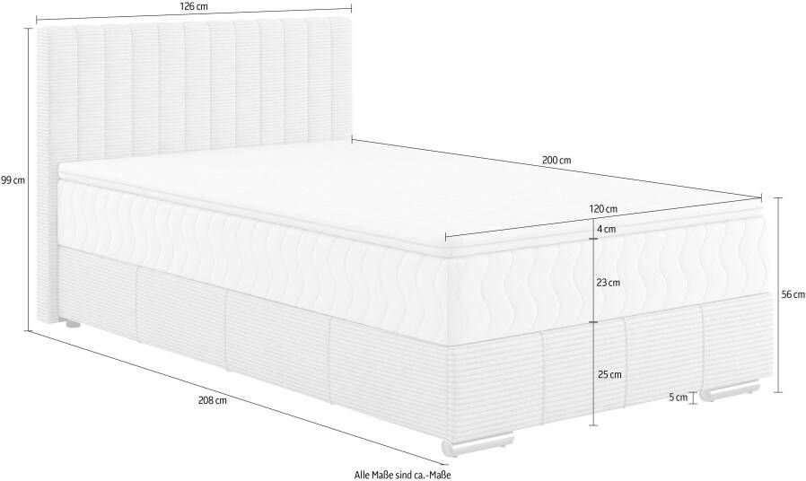 INOSIGN Boxspring Thor met bedbodem incl. matras topverkoper Topmatras en sierkussen in verschillende hardheden beschikbaar - Foto 4