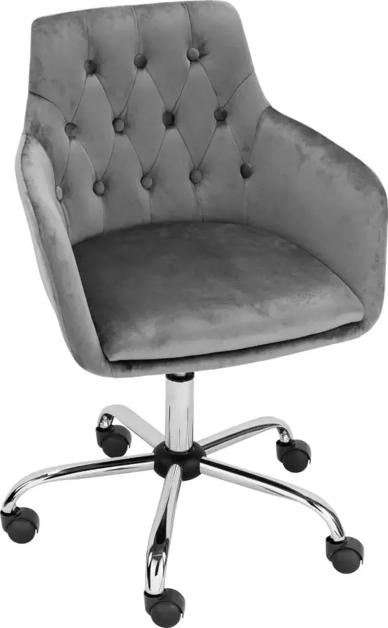 INOSIGN Bureaustoel Perry elegante fluwelen stoel zacht verdikt - Foto 6