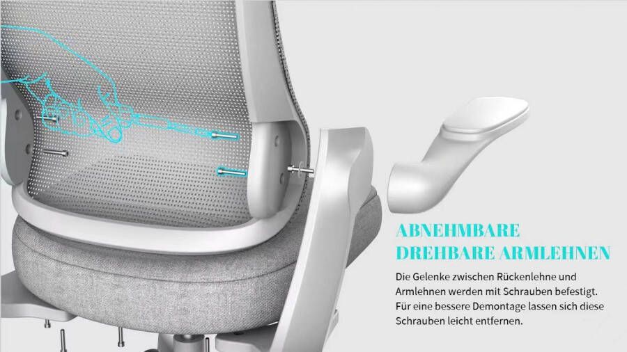 INOSIGN Bureaustoel Toico design bureaustoel ergonomische rugleuning lendensteun & opklapbare armleuningen - Foto 3